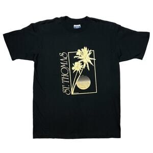 Vintage 1987 St. Thomas Destination Tee Shirt Gold